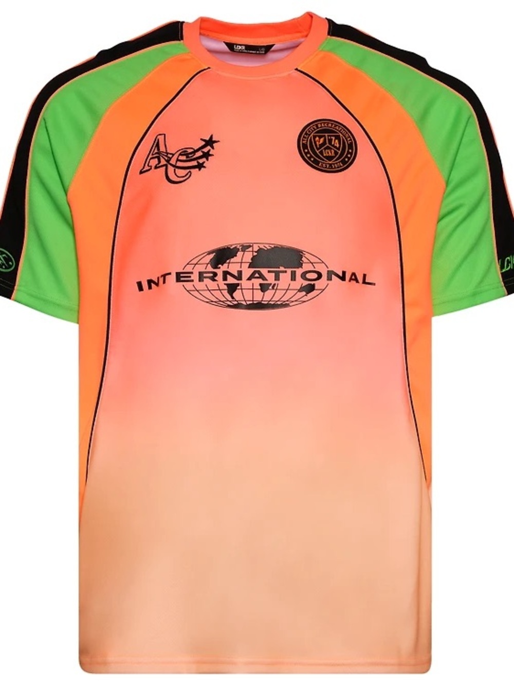 LCKR Smallwood oversized jersey in a gradient pink and orange